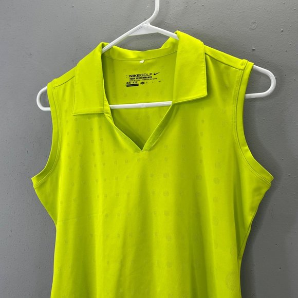 Nike Golf Tour Performance Sleeveless Shirt Top size S Women Lime Green Dri Fit - Picture 4 of 5